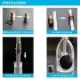 Wine Bottle Torch Kit 8 Pack, Includes 8 Long Life Torch Wicks, Copper Lamp Cover & Brass Wick Mount(13.7 Inch,Bottle not Included)