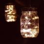 Homeleo 4 Set Waterproof Solar Mason Jar String Lights Lids with Handmade Country Style Burlap Hangers for Garden Backyard Outdoor Christmas Decoration(Jars Not Included)