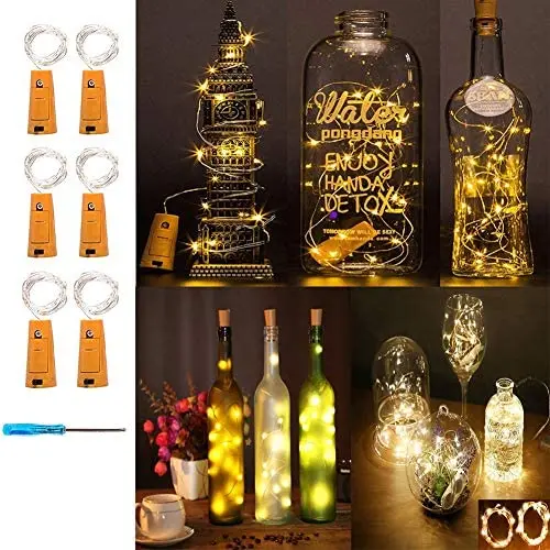 Led Cork Light Wine Bottle Starry Fairy Lights String Lights Battery Operated String Light with 15 Micro Led DIY for Bar Wine Bottle,Bedroom,Parties,Wedding Decor(6 Packs 75cm/2.5ft Warm White) Led Cork Light Wine Bottle Starry Fairy Lights String Lights Battery Operated String Light with 15 Micro Led DIY for Bar Wine Bottle,Bedroom,Parties,Wedding Decor(6 Packs 75cm/2.5ft Warm White)