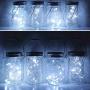 8 Pack Mason Jar Lights, 20 LED Solar Pure White Fairy String Lights Lids Insert for Garden Deck Patio Party Wedding Christmas Decorative Lighting Fit for Regular Mouth Jars (Cool White)