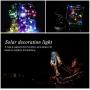 Solar Mason Jar Lights 20 LEDs Hanging Solar Lantern Lights String Lamp with Lid Handle Decoration for Garden Colorful Light 2m