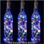 LiyuanQ 10 Pack 20 LED Wine Bottle Cork Lights Copper Wire String Lights, 2M/7.2FT Battery Operated Wine Bottle Fairy Lights Bottle DIY, Christmas, Wedding Party Décor Multicolor (Bottle not Included)