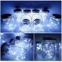 Solar Mason Jar Lights, 4 Pack 20 LED Waterproof Fairy Firefly Jar Lids String Lights (with Jars and Hangers), Garden Patio Yard Wedding Easter Decoration - Cool White