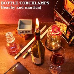 8 Sets Wine Bottle Torch Kit DIY Homemade Torch, Include Brass Torch Wick Holders with Washer, Fiberglass Replacement Torch Wicks and Copper Lamp Cover for DIY (Coated (Soft), 13.78 Inch Long)