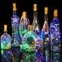 Cooo 12 Lamp Sets Wine Bottle Lights with Cork 20Led,36pre-Installed+12Spare Battery, LED Fairy Lights Battery Operated DIY Room Party Christmas Halloween Wedding Birthday Dinner Bar Decor - Colorful