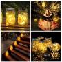 Beinhome Solar Mason Jar Lights 30 LED Outdoor Waterproof Solar Fairy Firefly Jar Lids String Lights Outdoor Lantern with Hangers for Patio Yard Garden Wedding (Jars Not Included) 4 Pack