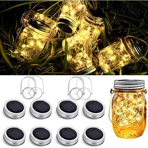 8 Pack Solar Mason Jar Lid String Lights,Warm White Waterproof String Fairy Star Firefly Lights with 8 Hangers Included (No Jars),for Regular Mason Jar Patio Garden Wedding Lantern Table Decor 8 Pack Solar Mason Jar Lid String Lights,Warm White Waterproof String Fairy Star Firefly Lights with 8 Hangers Included (No Jars),for Regular Mason Jar Patio Garden Wedding Lantern Table Decor