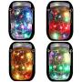 6-Pack Solar-Powered Mason Jar Lights 20 LEDs(6 Hanger Included/No Jar),5 Colors Twinkle Jar Waterproof Hanging Lantern,Outdoor Garden String Lighting Lids for Regular Mouth Jars for Christmas Patio