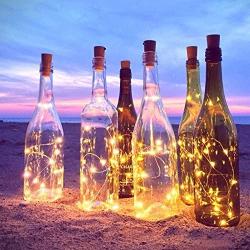 Zulux 6pcs Bottle Lights – 39 inch 20 LED Lights for Bottles, Wine Glass Light for Bottle DIY, Party, Decor, Christmas, Halloween, Wedding (Warm White)