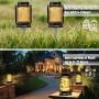 Outdoor Solar Garden Stake Lights-2 Pack Mason Jar Glass Hanging Lantern Lights Decorative Lights for Path,Patio,Porch,Pathway,Yard,Lawn,Decoration