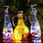 Solar Wine Bottle Lights，Diamond Wine Cork Lights 6 Pack 20LED Solar Powered Decorations Indoor/Outdoor Garden Mini String Lights for DIY/Decor/Party/Wedding/Christmas/Halloween-Mixed packaging