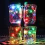 6-Pack Solar-Powered Mason Jar Lights 20 LEDs(6 Hanger Included/No Jar),5 Colors Twinkle Jar Waterproof Hanging Lantern,Outdoor Garden String Lighting Lids for Regular Mouth Jars for Christmas Patio