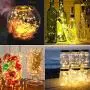 Zebbyee LED Mini String Lights with Button Battery Operated, 20 Pack Fairy Lights Waterproof 20 LEDs Copper Wire String Lights for Bedroom Christmas Party Mason Jars Decorations