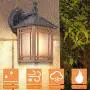 1-Light Outdoor Exterior Waterproof Wall Lantern on Diecast Aluminum with Art Glass,Dark Wood Grain Porch Lights, Exterior Wall Sconce Lighting, Anti-Rust Wall Lamp 1-Light Outdoor Exterior Waterproof Wall Lantern on Diecast Aluminum with Art Glass,Dark Wood Grain Porch Lights, Exterior Wall Sconce Lighting, Anti-Rust Wall Lamp