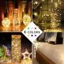 Gladpaws Fairy Lights,12 Pack LED Fairy Lights Battery Operated,7 Feet 20 LED Flexible Firefly Starry Moon String Lights for DIY Wedding Party Bedroom Christmas Decoration (Multi-Colored)