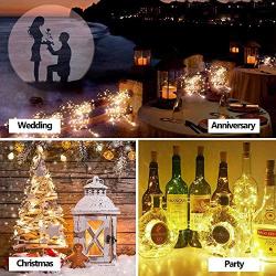 Wine Bottle Lights with Cork 20 Pack Battery Operated Cork Lights LED Mini Fairy String Lights DIY 20 LEDs/Per Light for Home Party Wedding Festival Indoor Outdoor Decoration(Warm White)