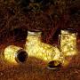 Solar Mason Jar Lights Outdoor Hanging Lights 6 Pack 30 Led String Fairy Lights Solar Lanterns Decorative Garden Lights Jar Table Lamp for Patio Party Garden