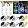 Solar Wine Bottle Lights，Diamond Wine Cork Lights 6 Pack 20LED Solar Powered Decorations Indoor/Outdoor Garden Mini String Lights for DIY/Decor/Party/Wedding/Christmas/Halloween-Mixed packaging