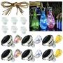 Solar Wine Bottle Lights，Diamond Wine Cork Lights 6 Pack 20LED Solar Powered Decorations Indoor/Outdoor Garden Mini String Lights for DIY/Decor/Party/Wedding/Christmas/Halloween-Mixed packaging