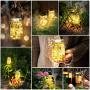 Aipatal Solar Mason Jar Lights 25 LED 6 Pack Hanging Solar Lights Outdoor Waterproof Fairy Jar Solar Lanterns for Patio Garden Hangers and Jars Included- Warm White
